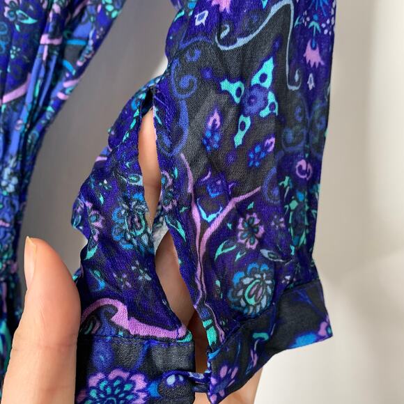 Spell Kiss The Sky Gown XS Bluejay Vintage Duster Lightweight Sheer Boho - Picture 11 of 15